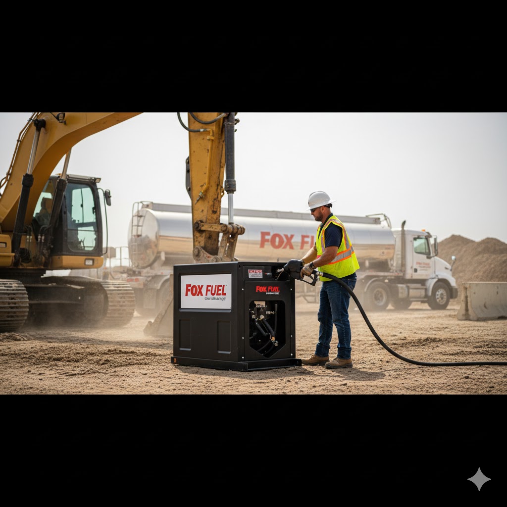 Fox Fuel FuelCube OnSite Advantage multi-site deployment showing multiple on-site diesel storage tanks