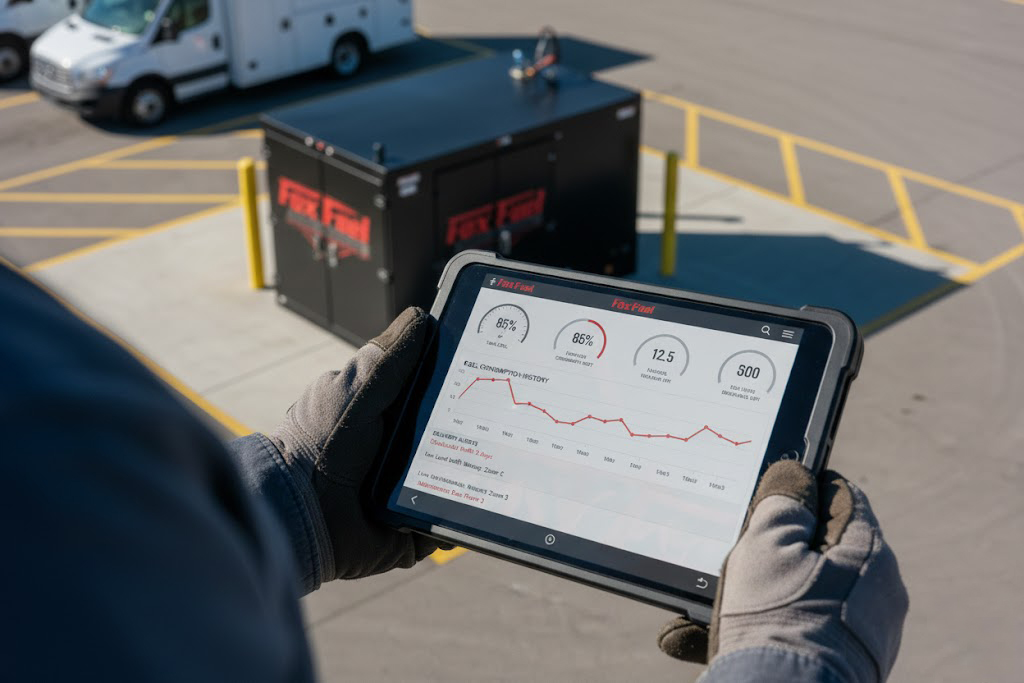 Commercial heating oil delivery at a facility