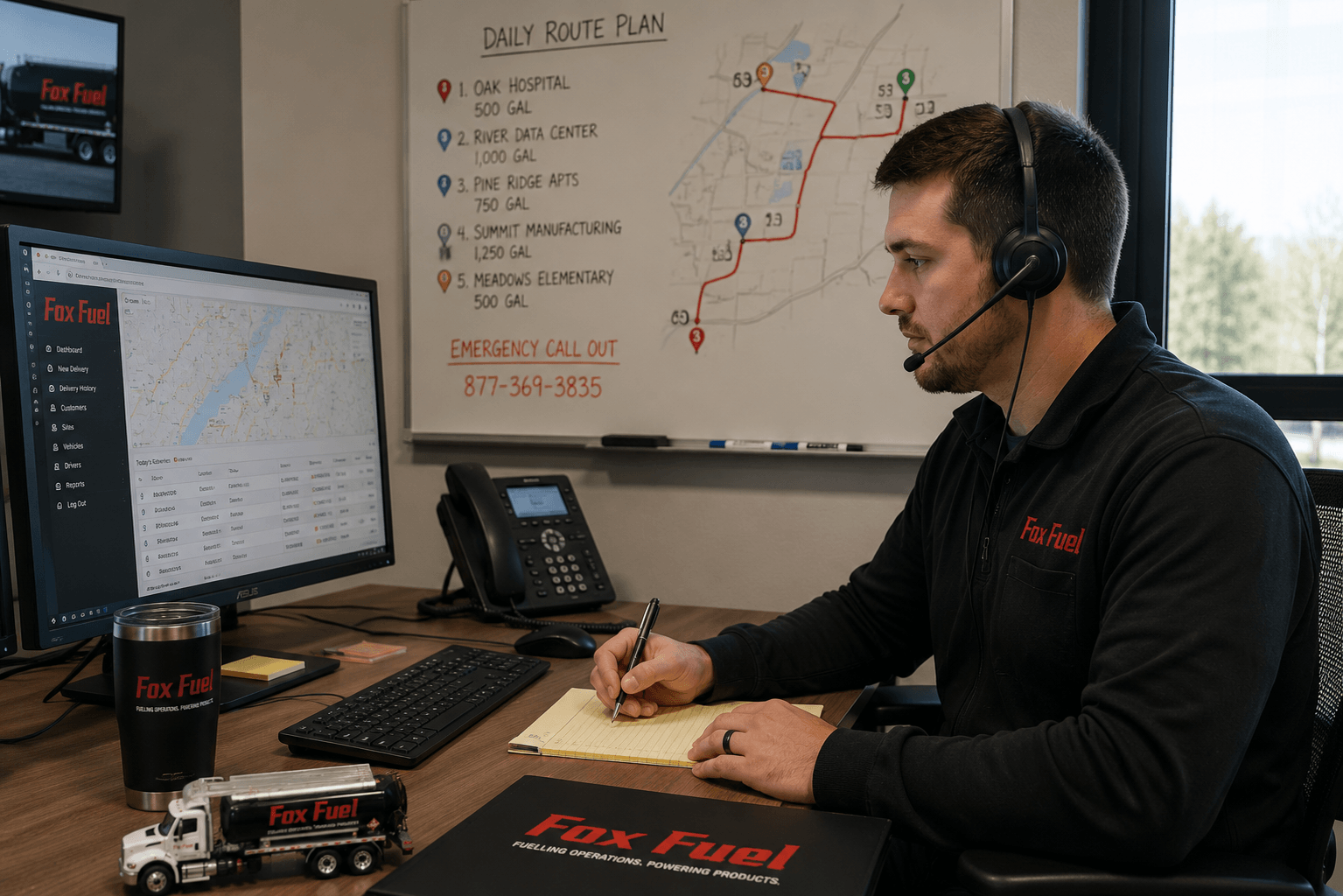 Fox Fuel local dispatch operations center - direct line, no call centers